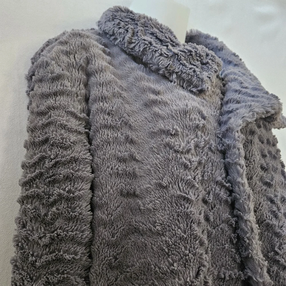 Patagonia Los Gatos Fleece Womens XL Grey Wavy Textured Mock Neck Gorpcore Cozy - Picture 13 of 15